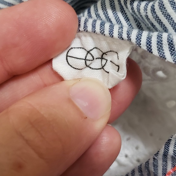 EGG Baby Seersucker Striped Ruffle Accent Onesie - Picture 10 of 10